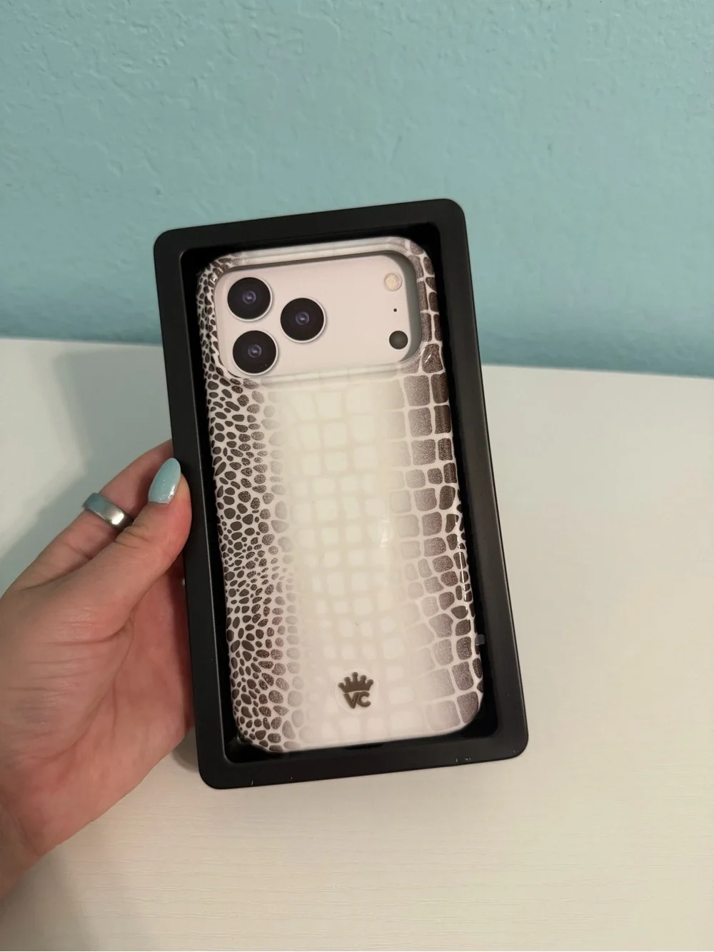 Velvet Caviar White Himalayan Croc iPhone 17 pro max Case